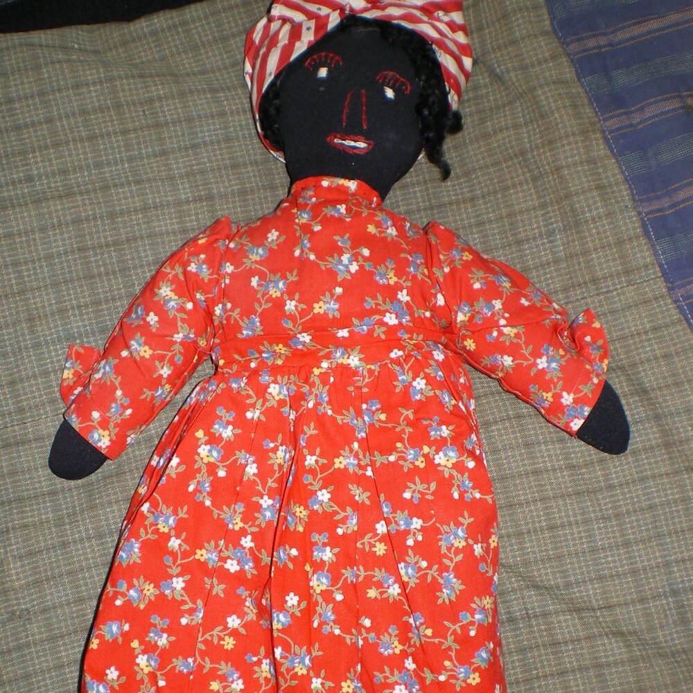 Vintage Black Americana Folk Art Mammy Handmade Cloth Doll